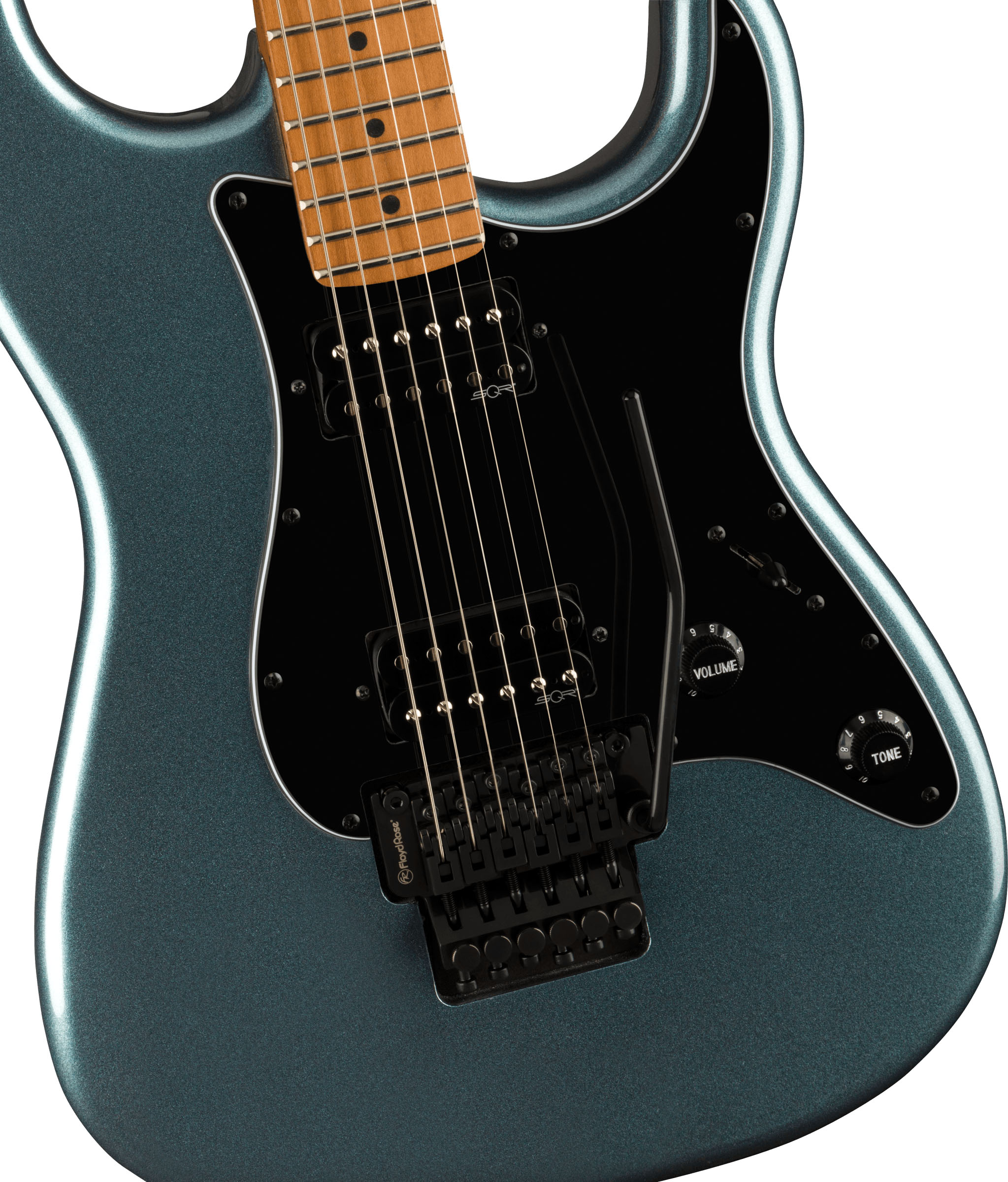 Contemporary Stratocaster® HH FR, Roasted Maple Fingerboard, Black Pickguard, Gunmetal Metallic - Image 4