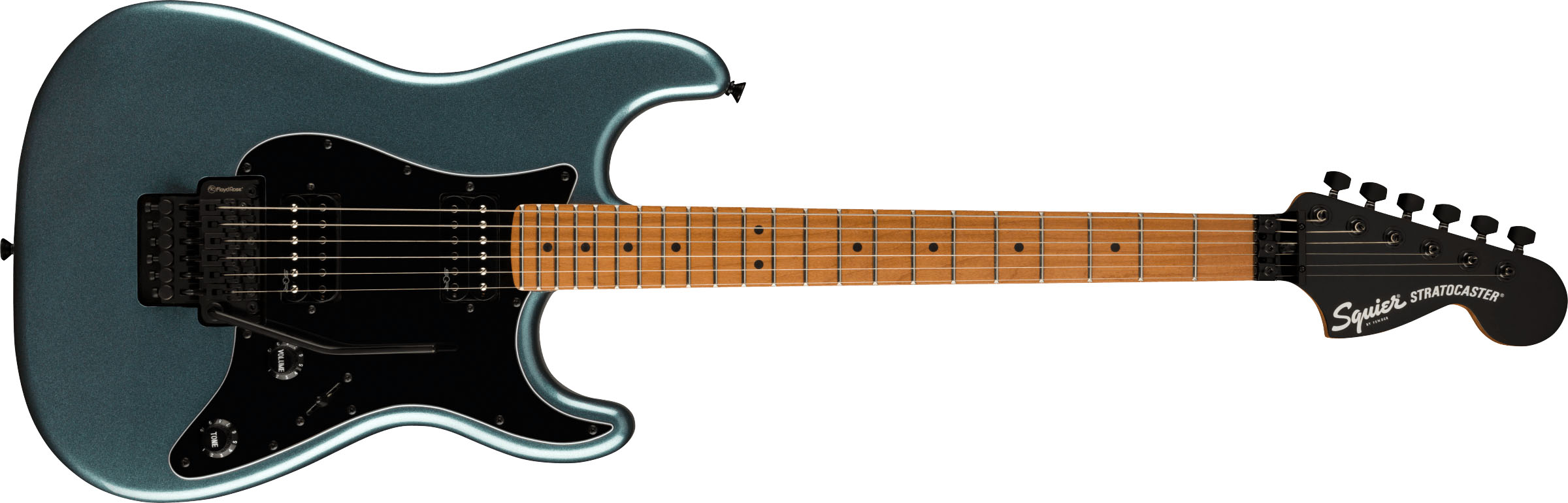 Contemporary Stratocaster® HH FR, Roasted Maple Fingerboard, Black Pickguard, Gunmetal Metallic - Image 2