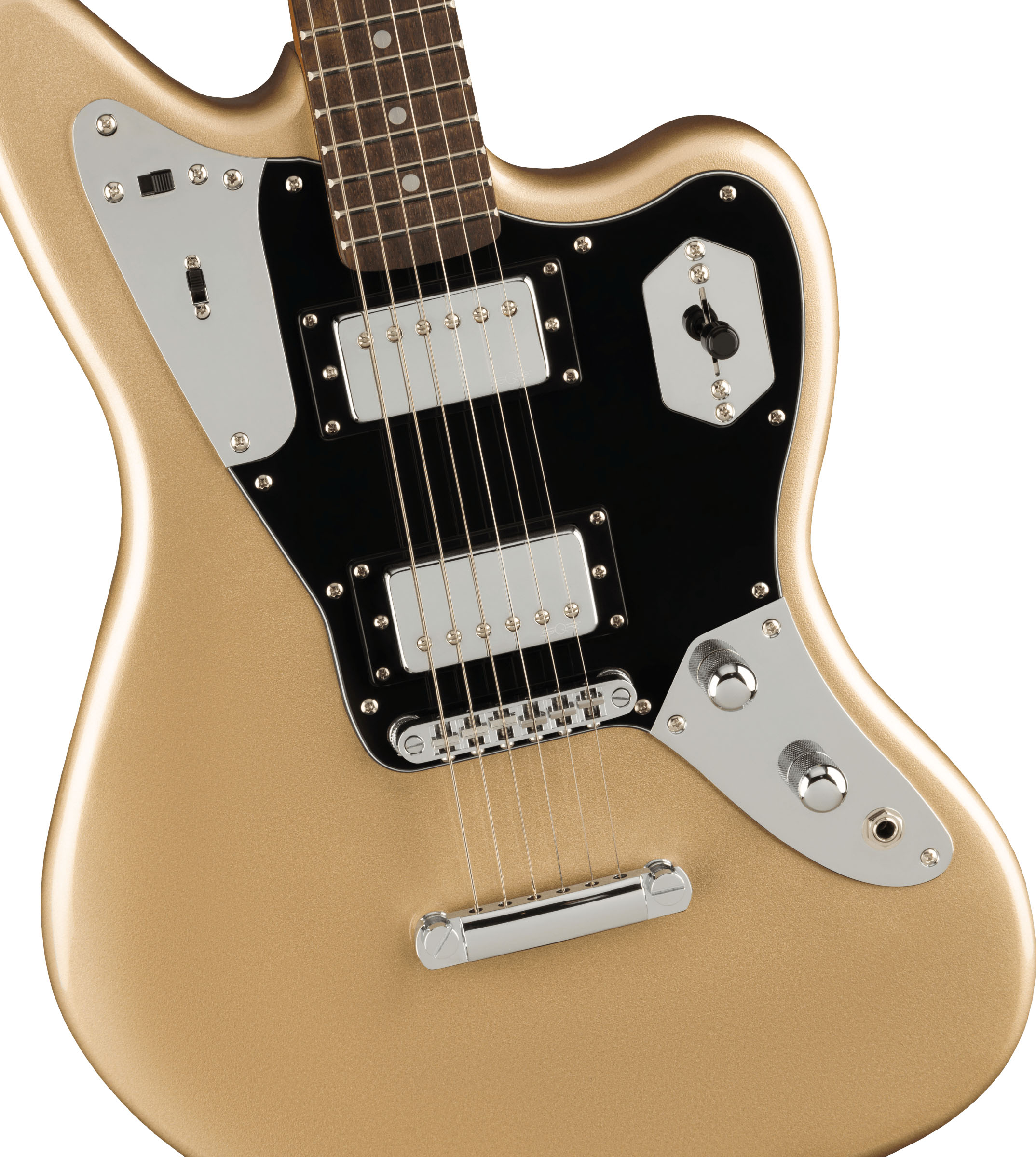 Contemporary Jaguar® HH ST, Laurel Fingerboard, Black Pickguard, Shoreline Gold - Image 4