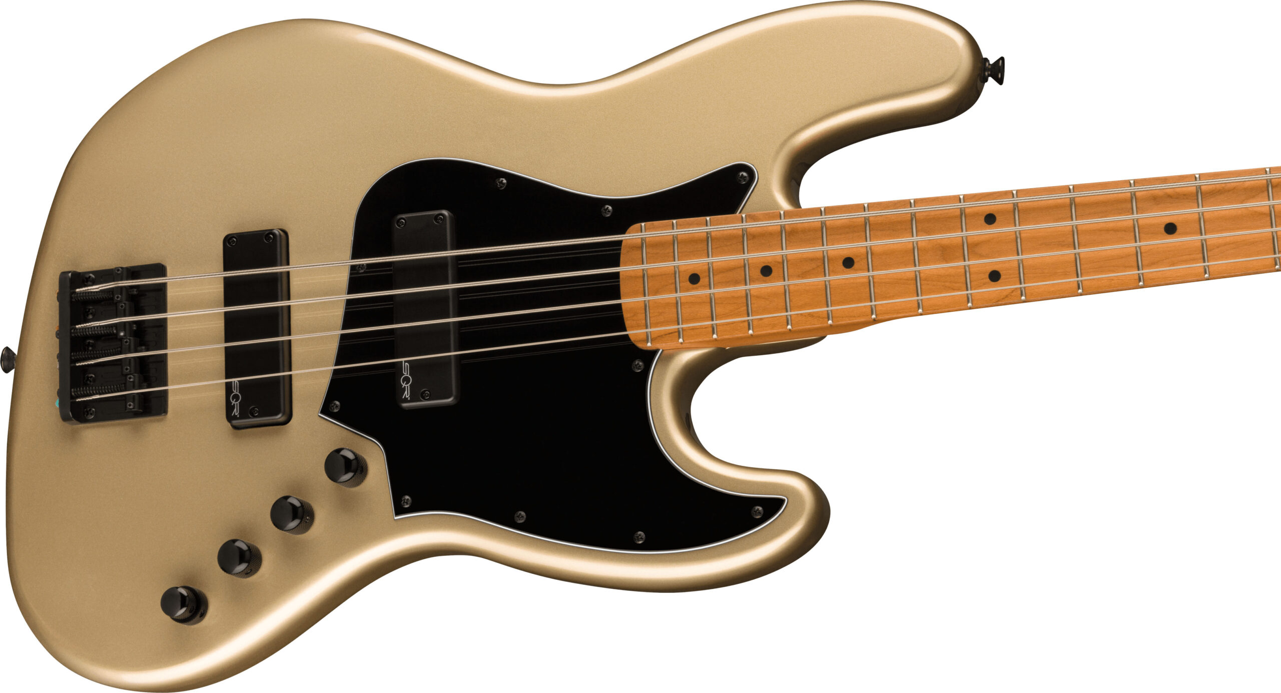 Contemporary Active Jazz Bass® HH, Roasted Maple Fingerboard, Black Pickguard, Shoreline Gold - Image 5