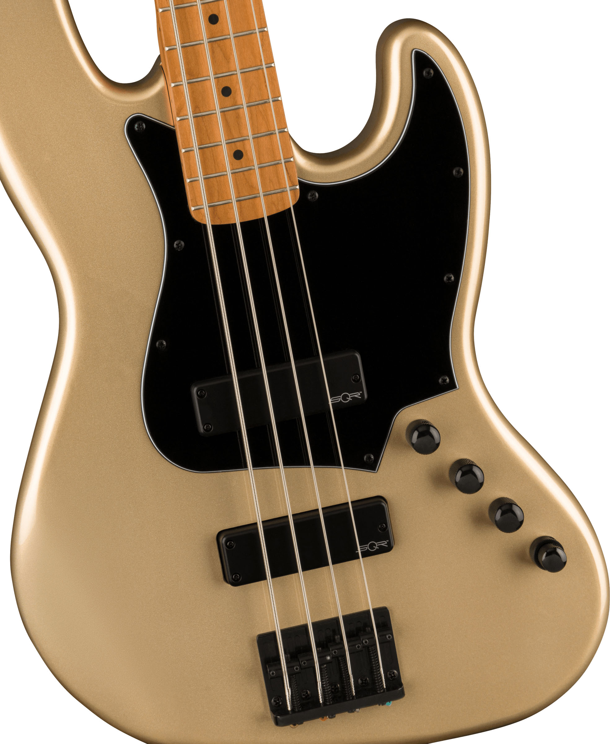 Contemporary Active Jazz Bass® HH, Roasted Maple Fingerboard, Black Pickguard, Shoreline Gold - Image 4