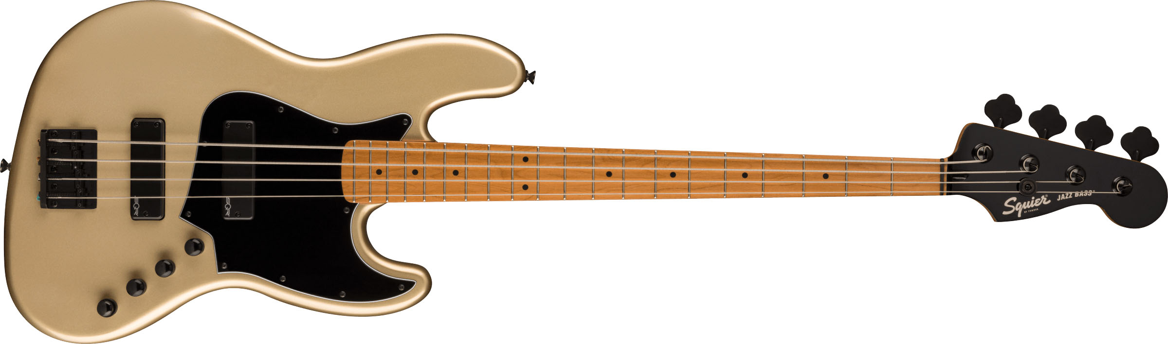 Contemporary Active Jazz Bass® HH, Roasted Maple Fingerboard, Black Pickguard, Shoreline Gold - Image 2