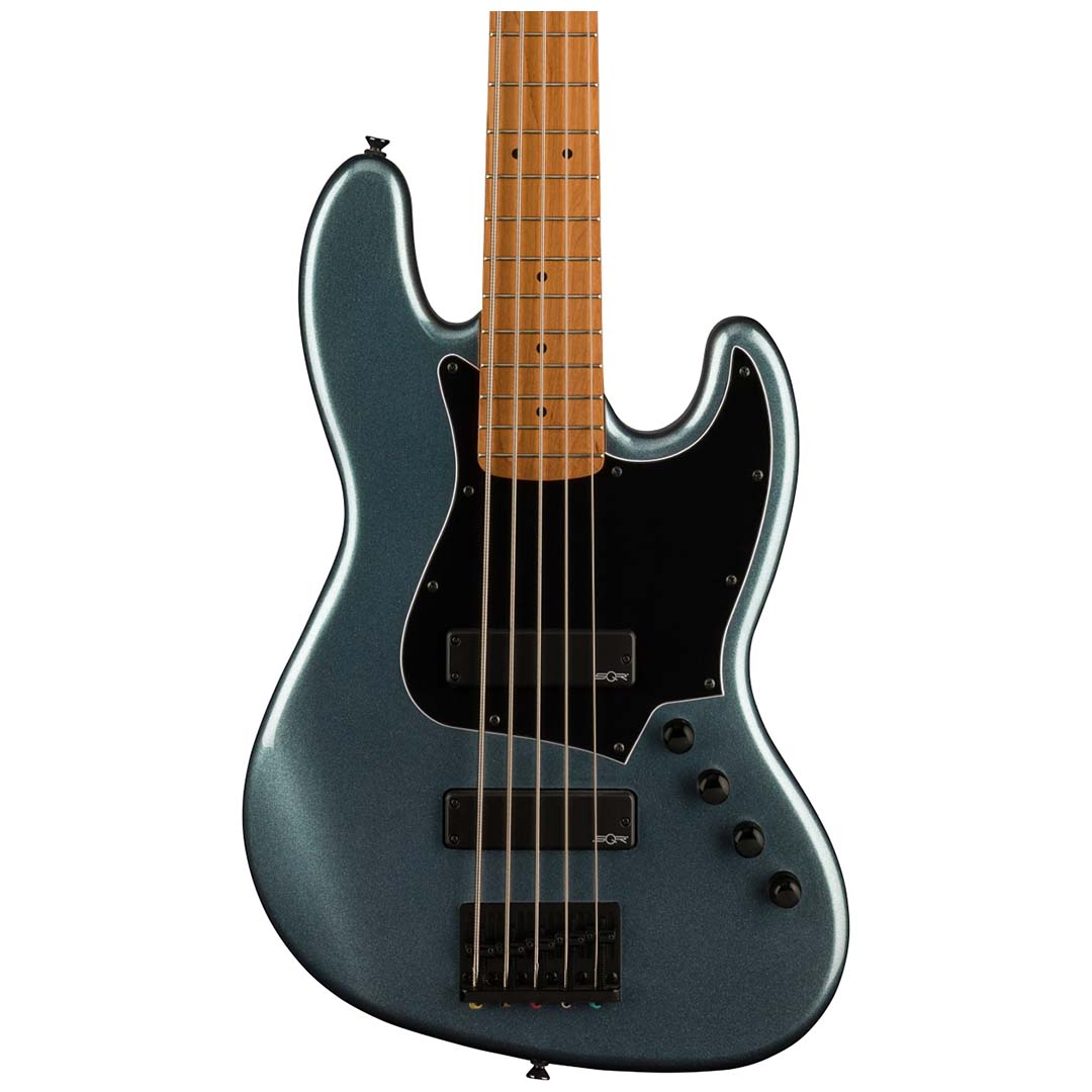 Contemporary Active Jazz Bass® HH V, Roasted Maple Fingerboard, Black Pickguard, Gunmetal Metallic