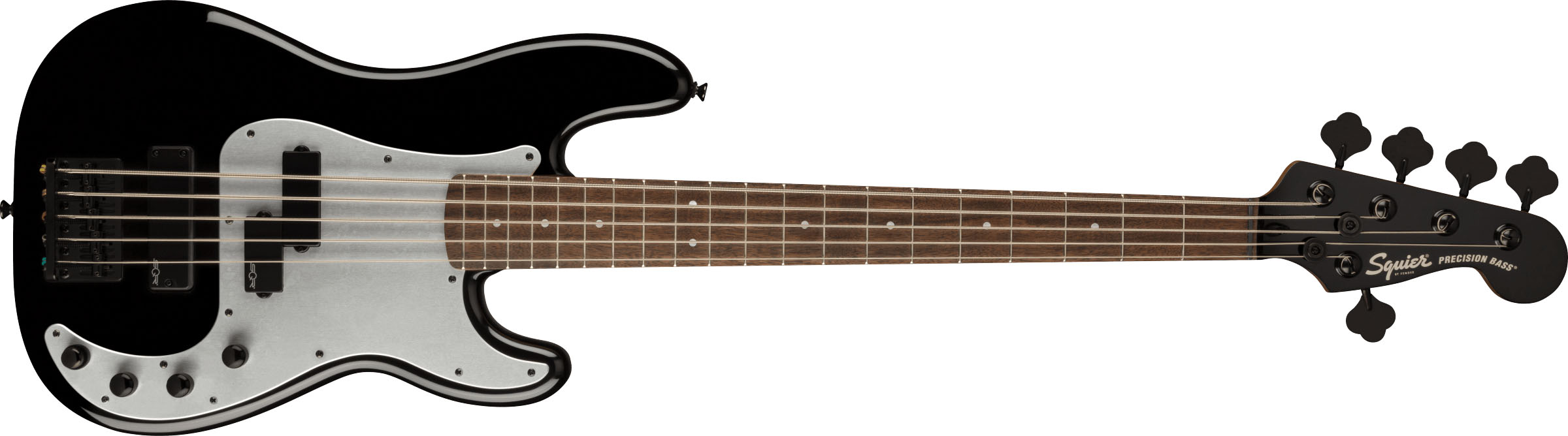 Contemporary Active Precision Bass® PH V, Laurel Fingerboard, Silver Anodized Pickguard, Black - Image 2