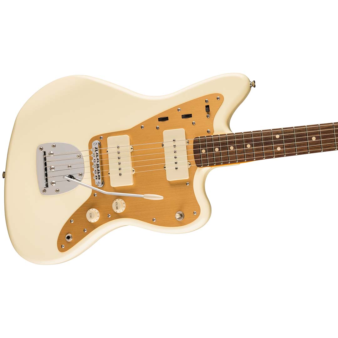 J Mascis Jazzmaster®, Laurel Fingerboard, Gold Anodized Pickguard, Vintage White - Image 5