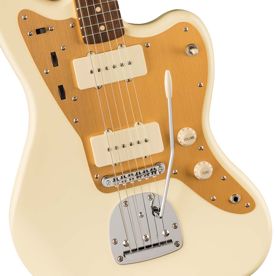J Mascis Jazzmaster®, Laurel Fingerboard, Gold Anodized Pickguard, Vintage White - Image 4