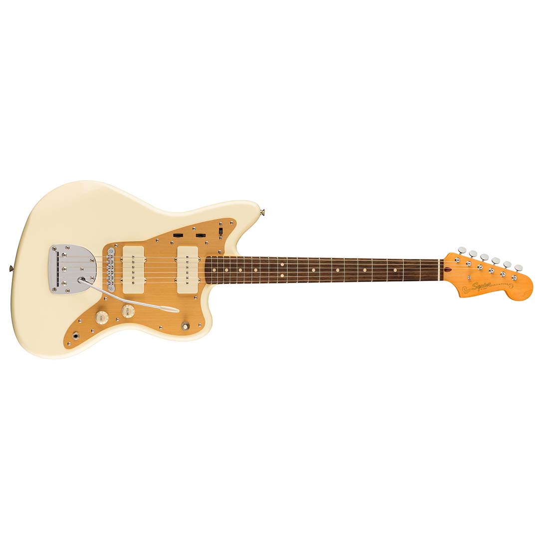 J Mascis Jazzmaster®, Laurel Fingerboard, Gold Anodized Pickguard, Vintage White - Image 2