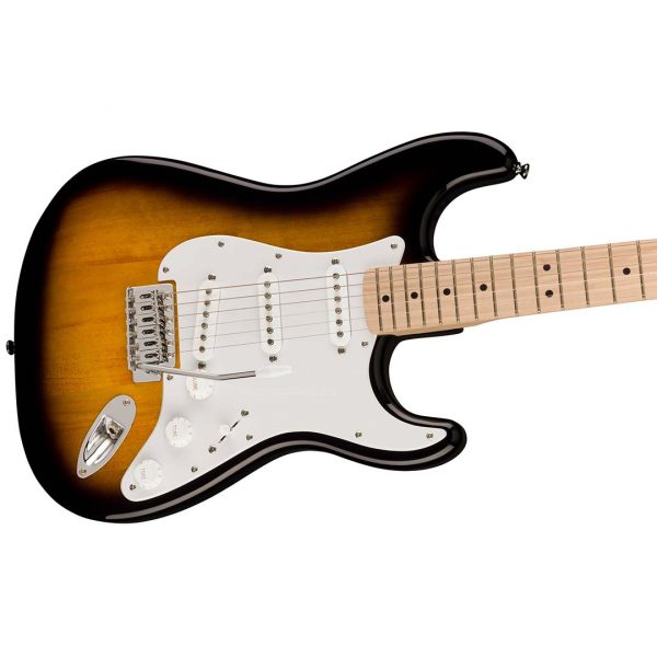 Squier Sonic® Stratocaster®, Maple Fingerboard, White Pickguard, 2-Color Sunburst - Image 5