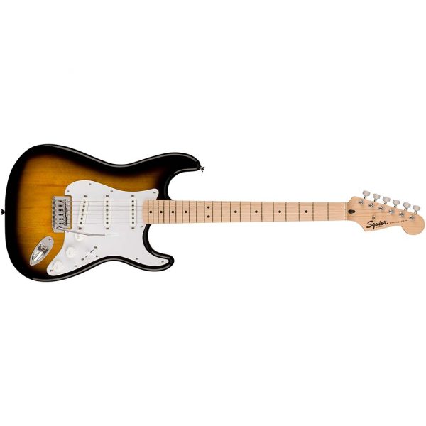 Squier Sonic® Stratocaster®, Maple Fingerboard, White Pickguard, 2-Color Sunburst - Image 2