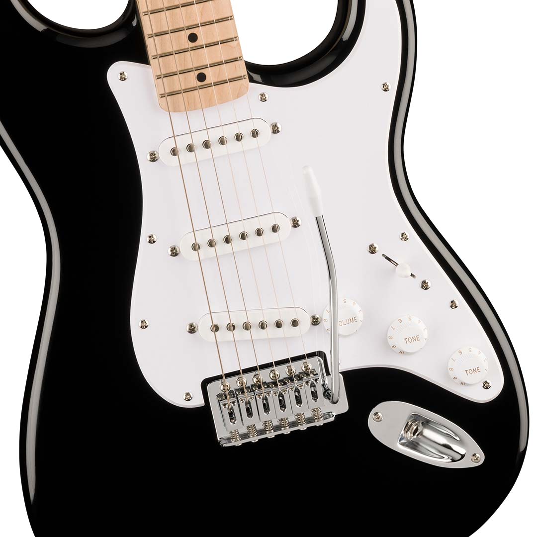 Squier Sonic® Stratocaster®, Maple Fingerboard, White Pickguard, Black - Image 4