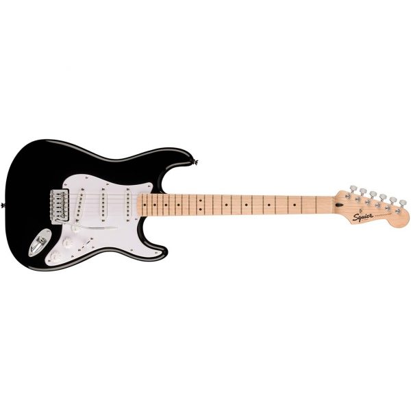 Squier Sonic® Stratocaster®, Maple Fingerboard, White Pickguard, Black - Image 2