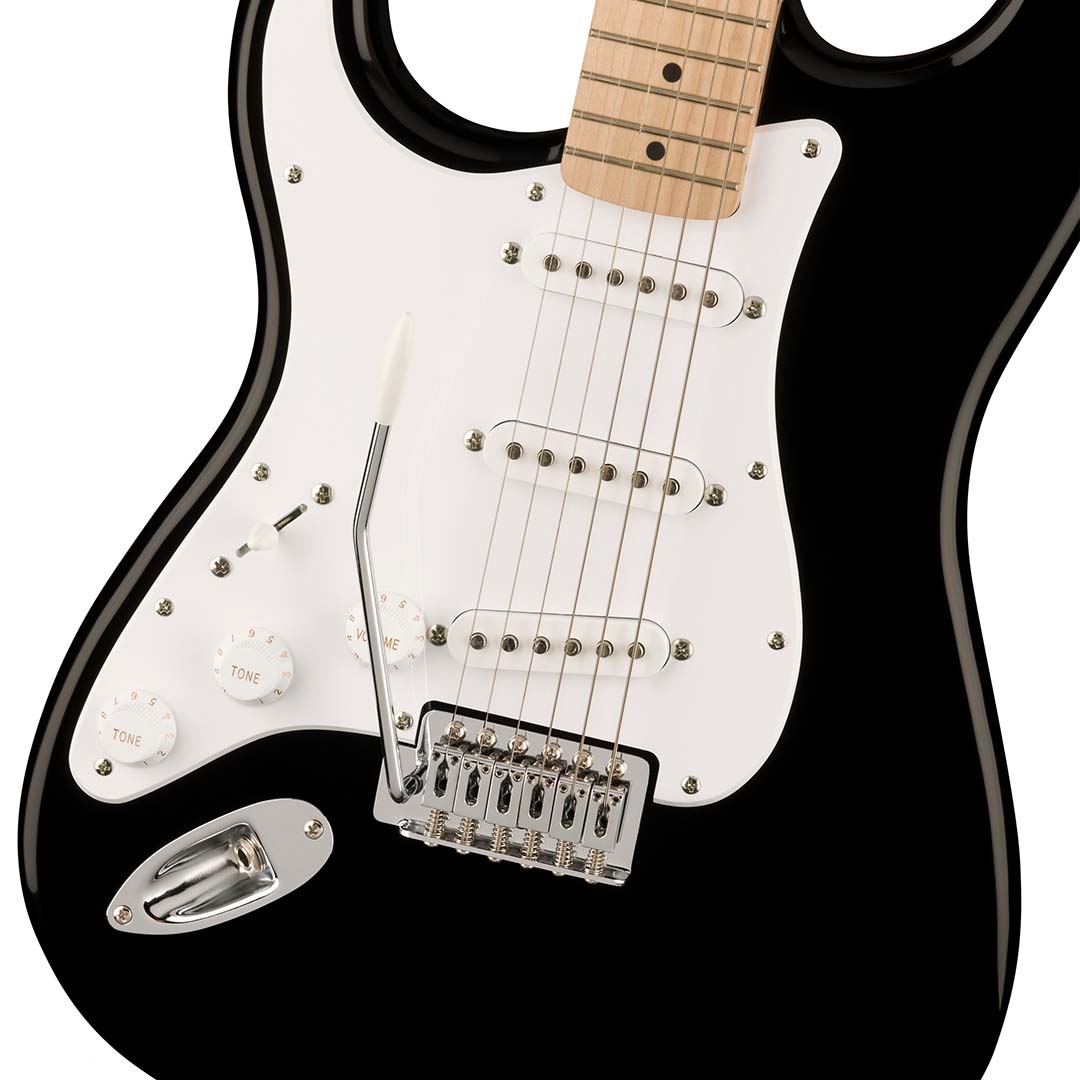 Squier Sonic® Stratocaster® Left-Handed, Maple Fingerboard, White Pickguard, Black - Image 4