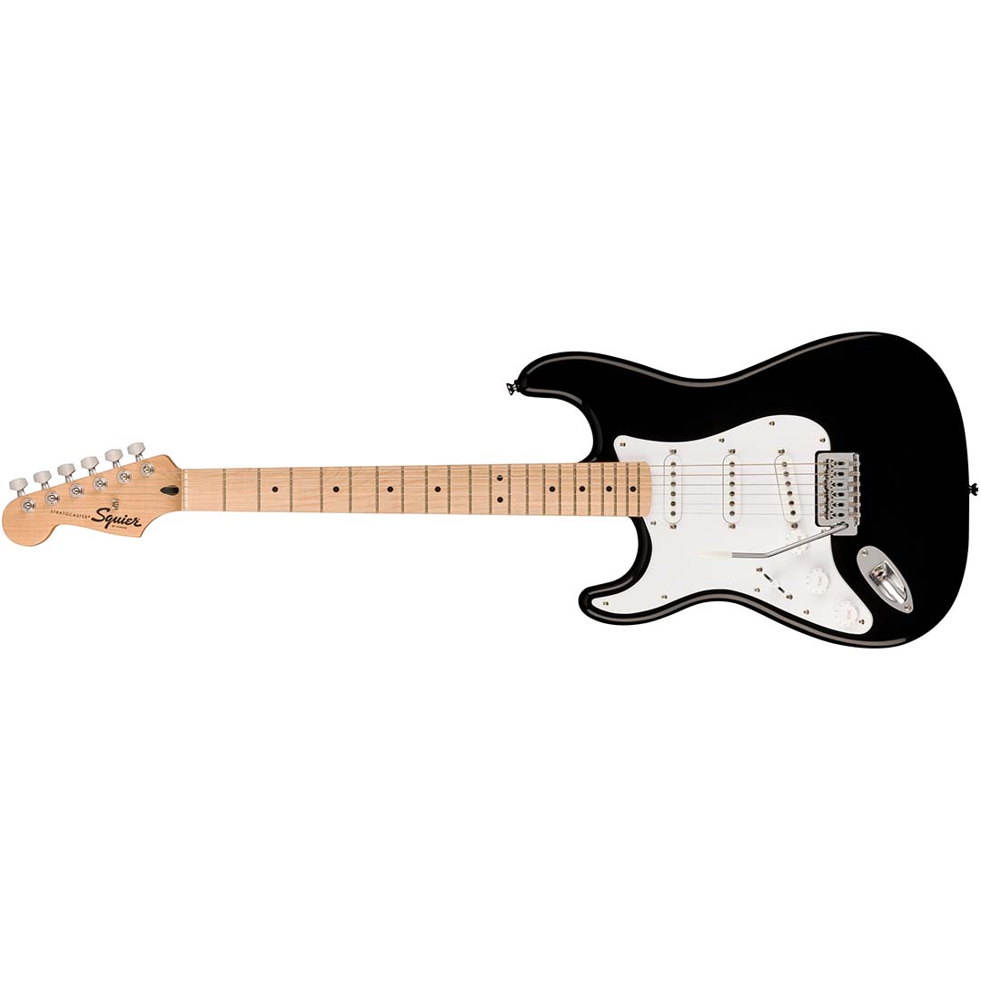 Squier Sonic® Stratocaster® Left-Handed, Maple Fingerboard, White Pickguard, Black - Image 2