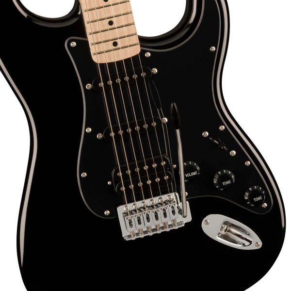 Squier Sonic® Stratocaster® HSS, Maple Fingerboard, Black Pickguard, Black - Image 4