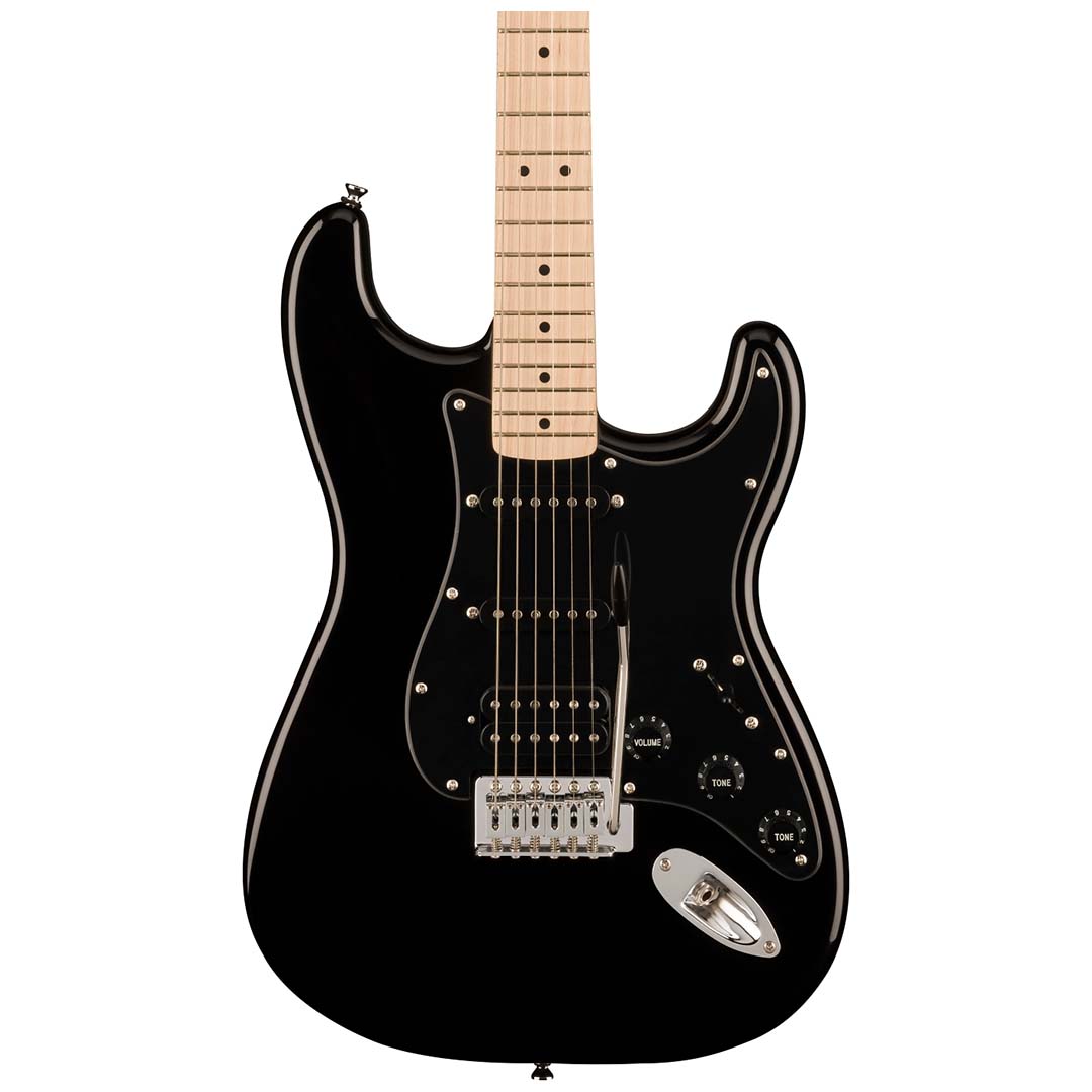 Squier Sonic® Stratocaster® HSS, Maple Fingerboard, Black Pickguard, Black