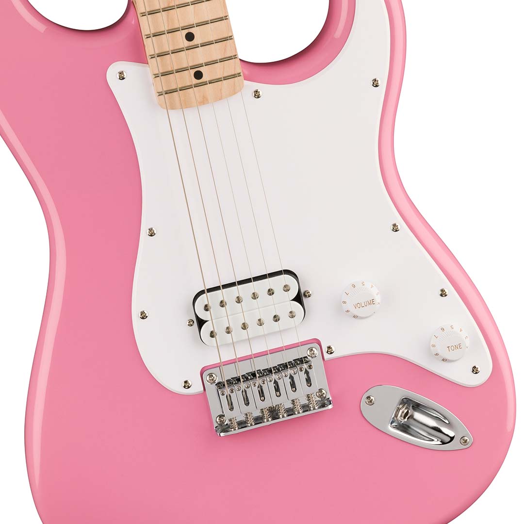 Squier Sonic® Stratocaster® HT H, Maple Fingerboard, White Pickguard, Flash Pink - Image 4