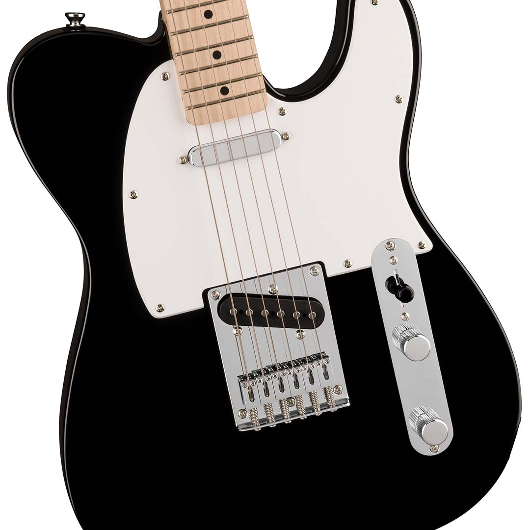 Squier Sonic® Telecaster®, Maple Fingerboard, White Pickguard, Black - Image 4