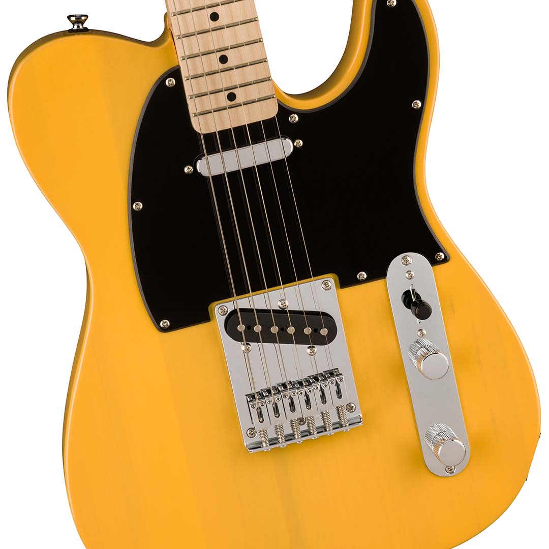 Squier Sonic® Telecaster®, Maple Fingerboard, Black Pickguard, Butterscotch Blonde - Image 4
