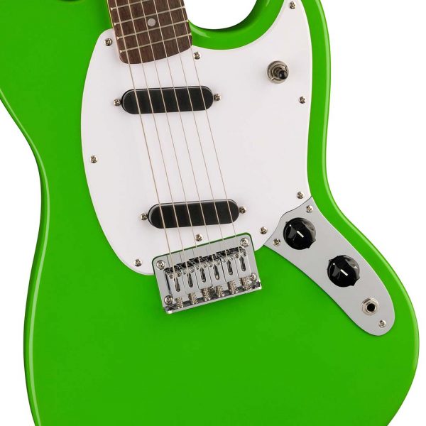 FSR Squier Sonic® Mustang®, Laurel Fingerboard, White Pickguard, Lime Green - Image 4