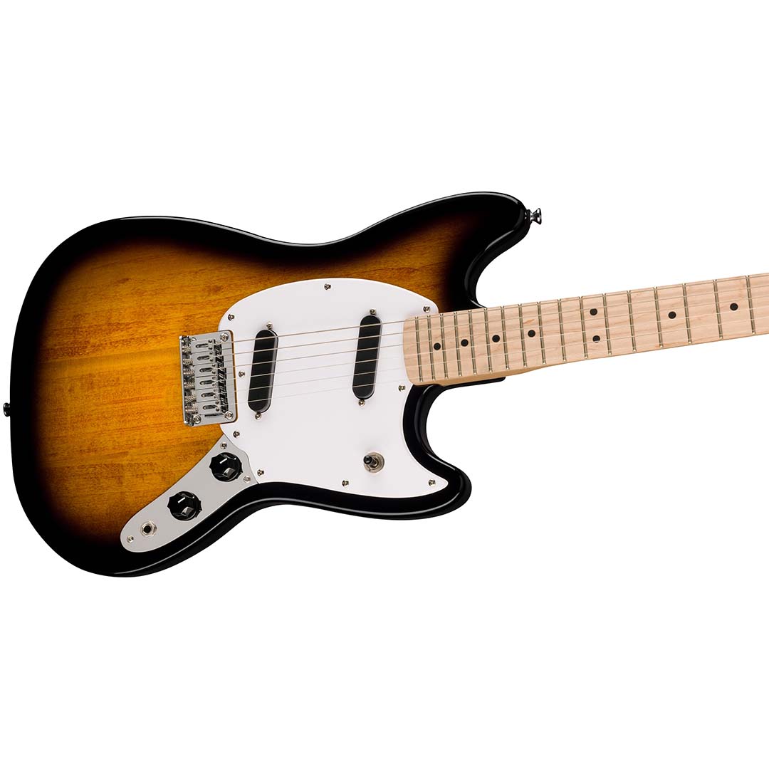 Squier Sonic® Mustang®, Maple Fingerboard, White Pickguard, 2-Color Sunburst - Image 5