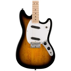 Squier Sonic® Mustang®, Maple Fingerboard, White Pickguard, 2-Color Sunburst