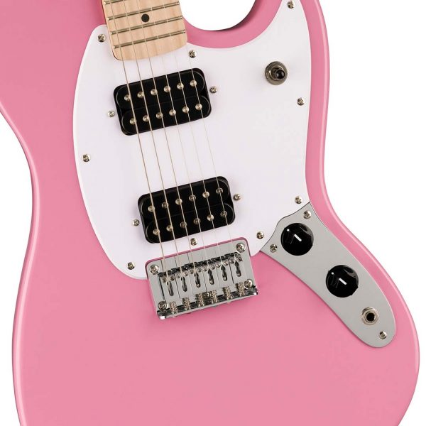 Squier Sonic® Mustang® HH, Maple Fingerboard, White Pickguard, Flash Pink - Image 4