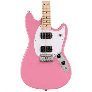 Squier Sonic® Mustang® HH, Maple Fingerboard, White Pickguard, Flash Pink