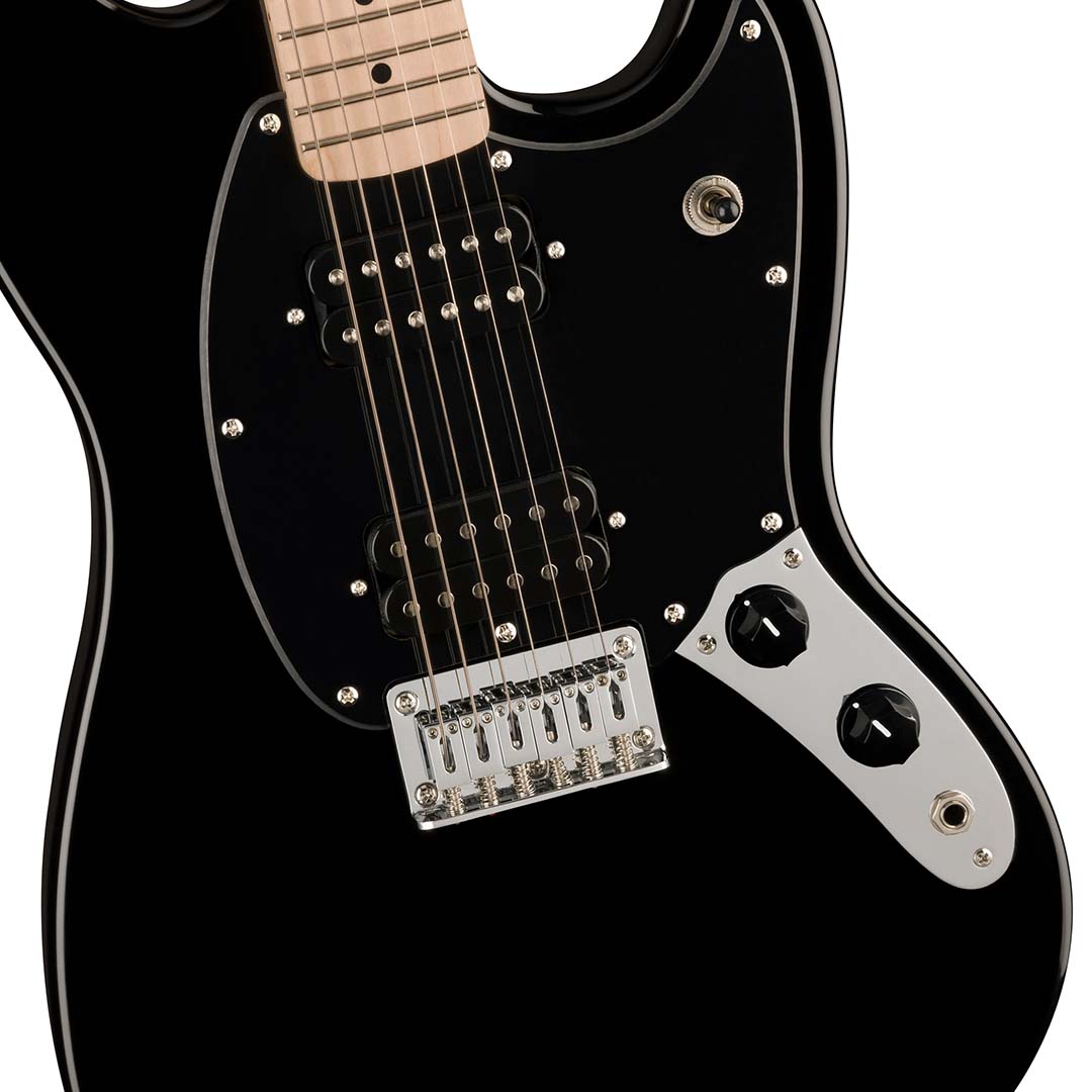 FSR Squier Sonic® Mustang® HH, Maple Fingerboard, Black Pickguard, Black - Image 4