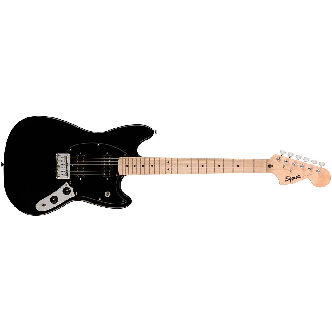 FSR Squier Sonic® Mustang® HH, Maple Fingerboard, Black Pickguard, Black - Image 2