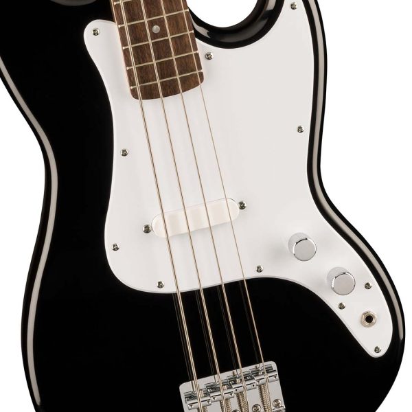 Squier Sonic® Bronco™ Bass, Laurel Fingerboard, White Pickguard, Black - Image 4