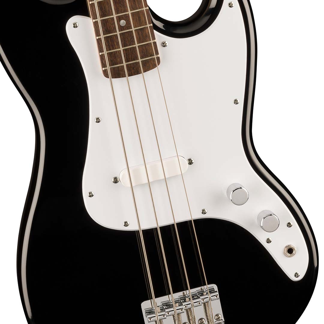 Squier Sonic® Bronco™ Bass, Laurel Fingerboard, White Pickguard, Black - Image 4