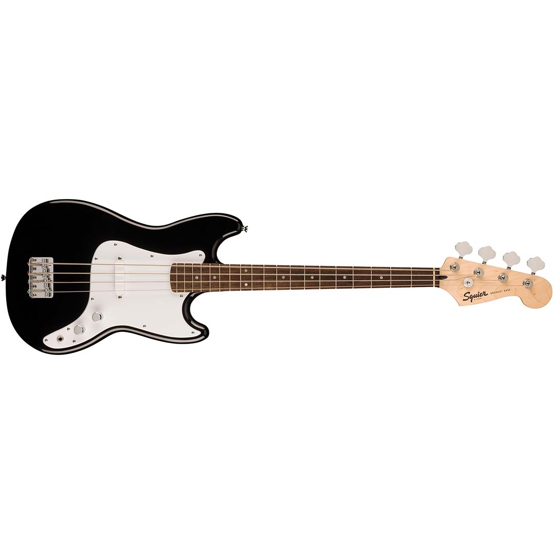 Squier Sonic® Bronco™ Bass, Laurel Fingerboard, White Pickguard, Black - Image 2