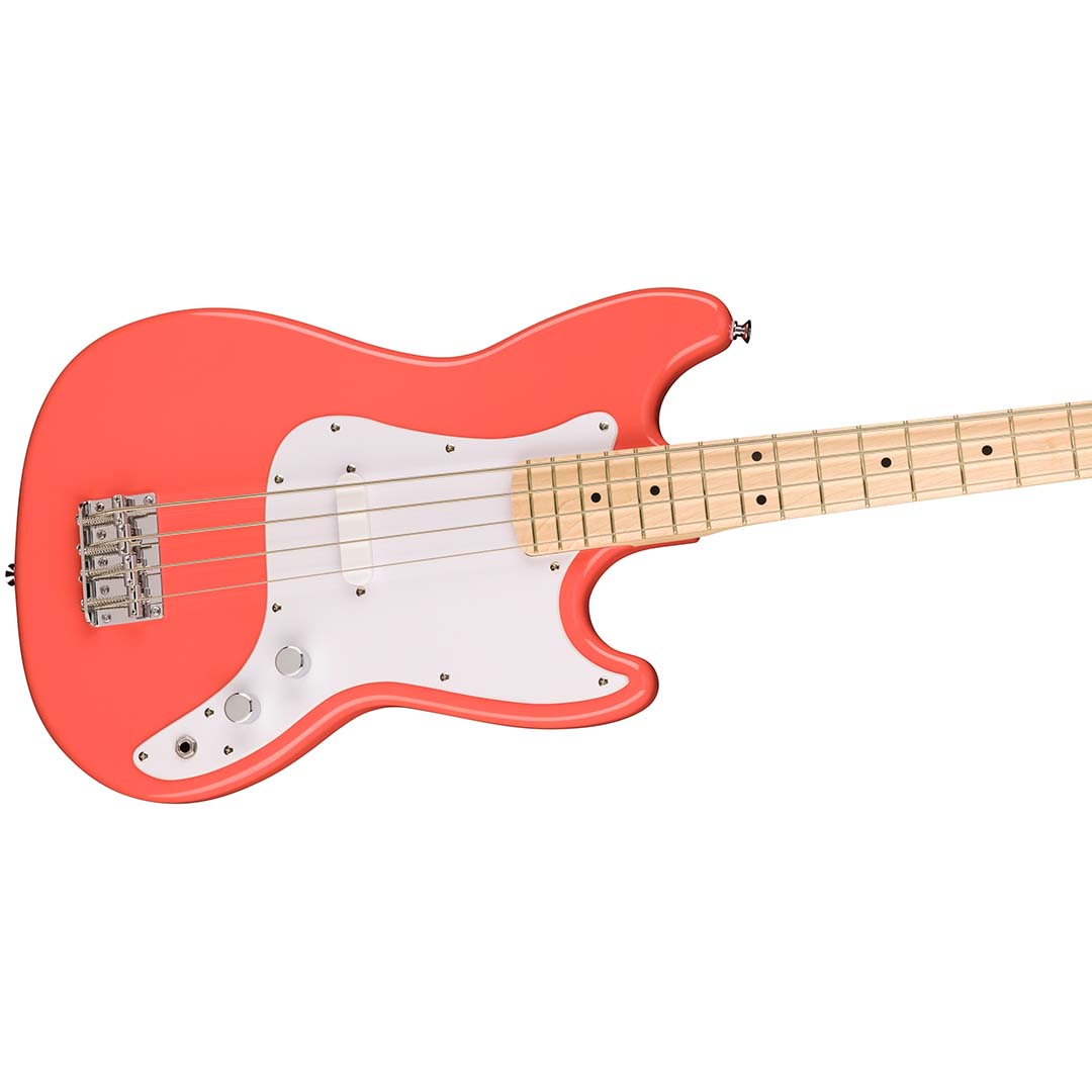 Squier Sonic® Bronco™ Bass, Maple Fingerboard, White Pickguard, Tahitian Coral - Image 5