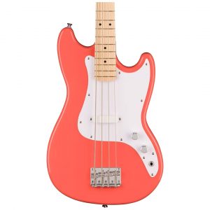 Squier Sonic® Bronco™ Bass, Maple Fingerboard, White Pickguard, Tahitian Coral