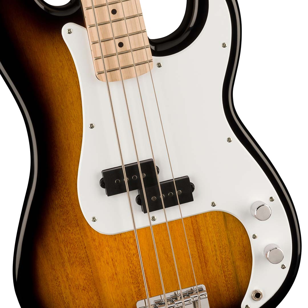 Squier Sonic® Precision Bass®, Maple Fingerboard, White Pickguard, 2-Color Sunburst - Image 4