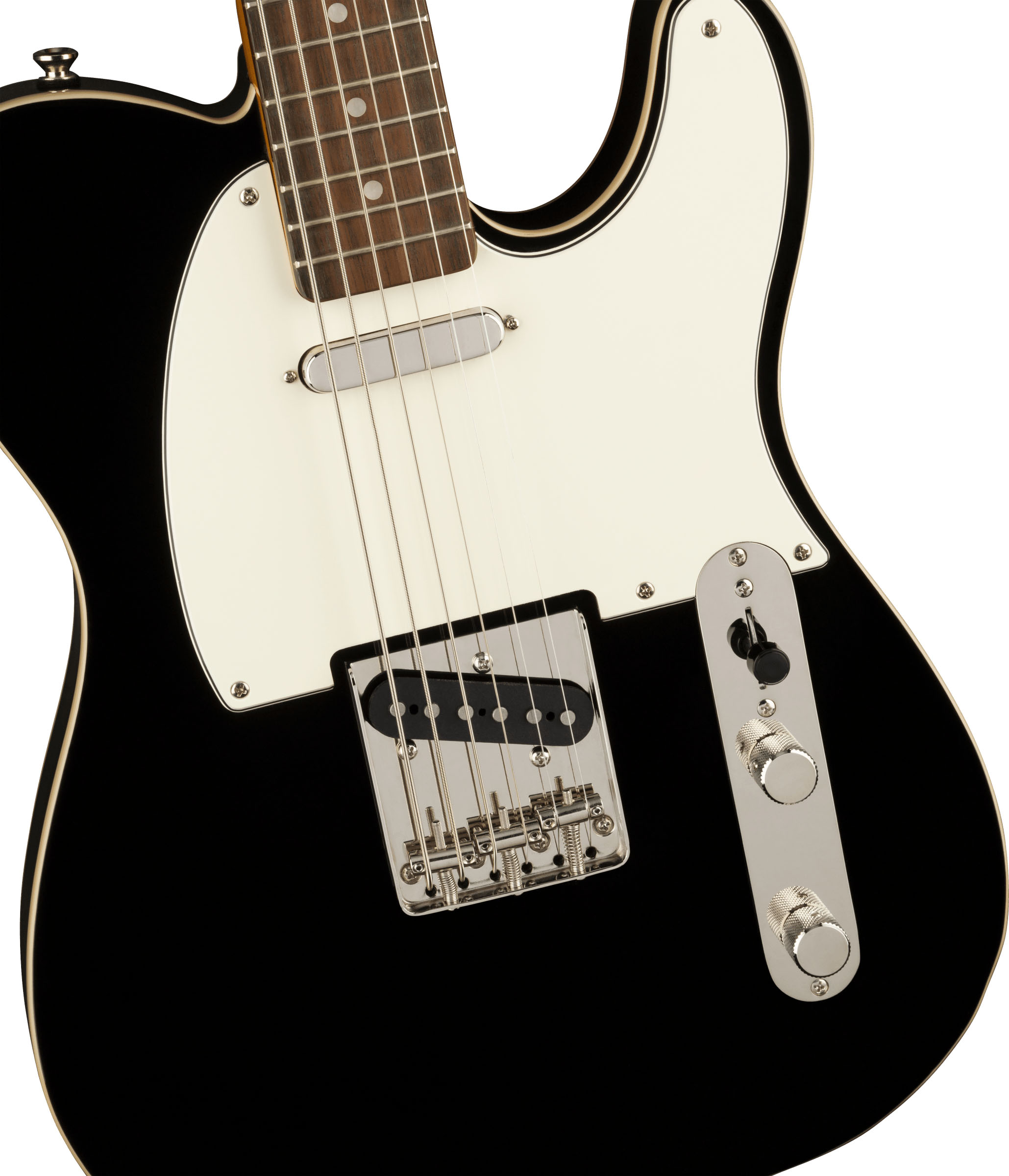 Classic Vibe Baritone Custom Telecaster®, Laurel Fingerboard, Parchment Pickguard, Black - Image 4