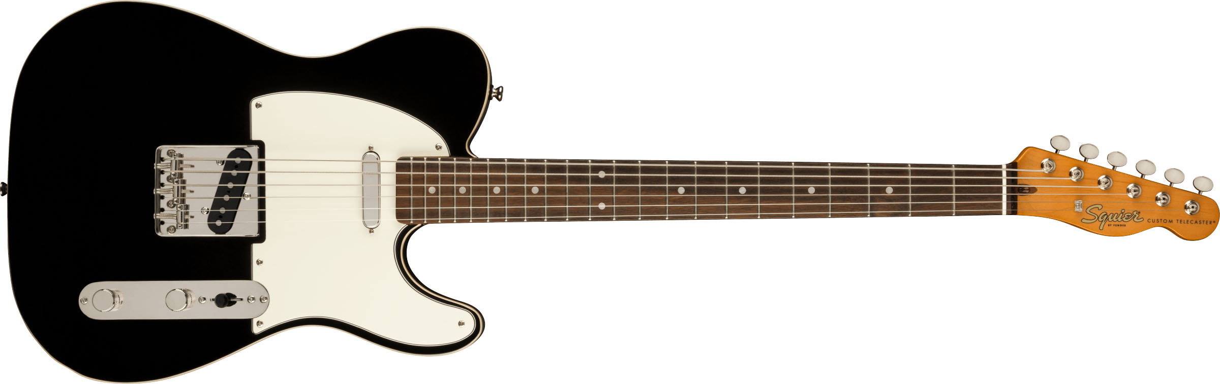 Classic Vibe Baritone Custom Telecaster®, Laurel Fingerboard, Parchment Pickguard, Black - Image 2