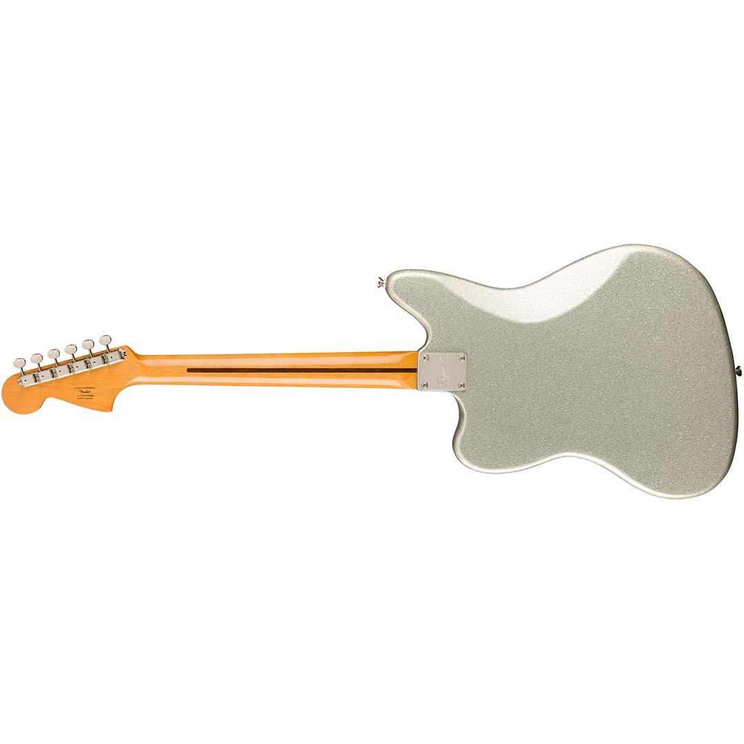 FSR Classic Vibe '60s Jaguar®, Laurel Fingerboard, Tortoiseshell Pickguard, Matching Headstock, Silver Sparkle - Image 3