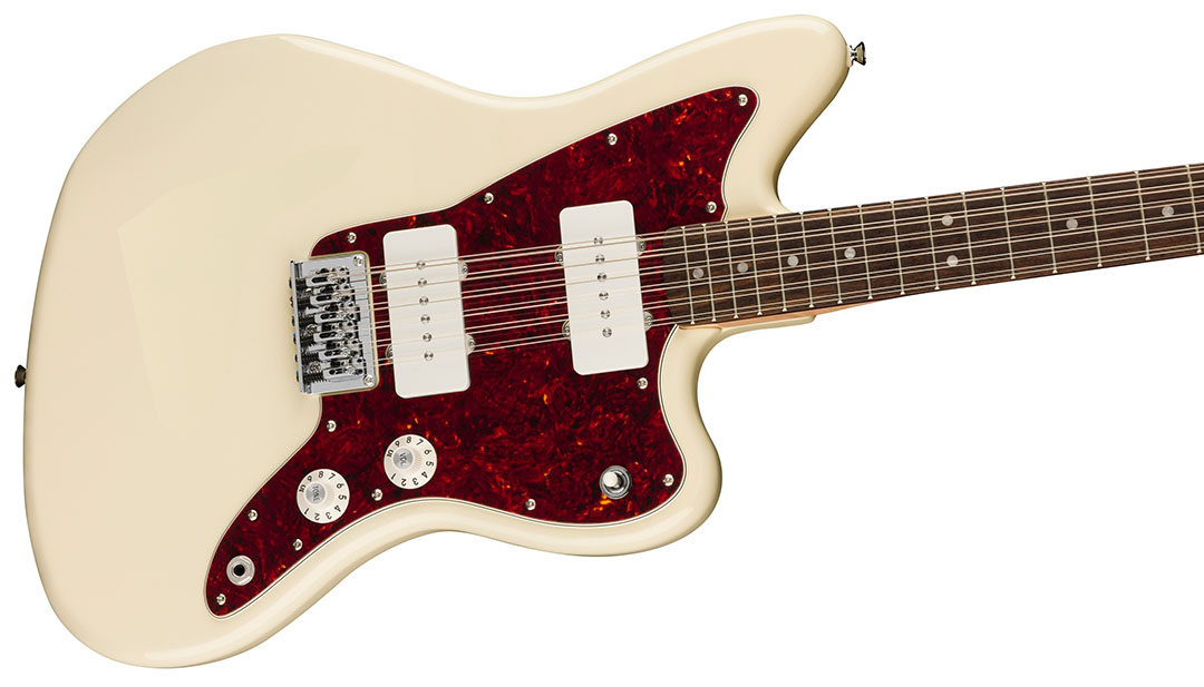 Paranormal Jazzmaster® XII, Laurel Fingerboard, Tortoiseshell Pickguard, Olympic White - Image 5