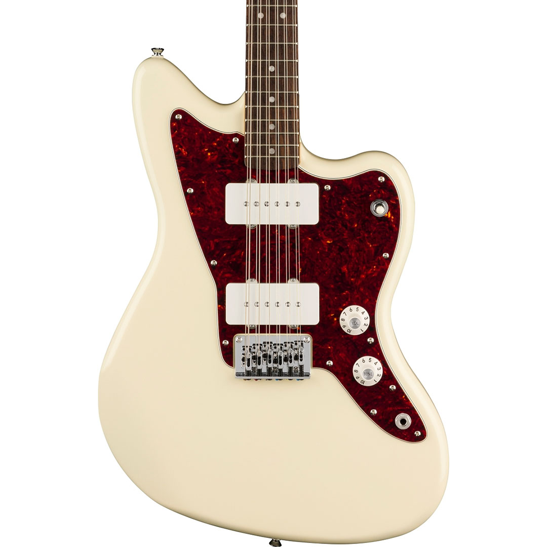 Paranormal Jazzmaster® XII, Laurel Fingerboard, Tortoiseshell Pickguard, Olympic White - Image 2