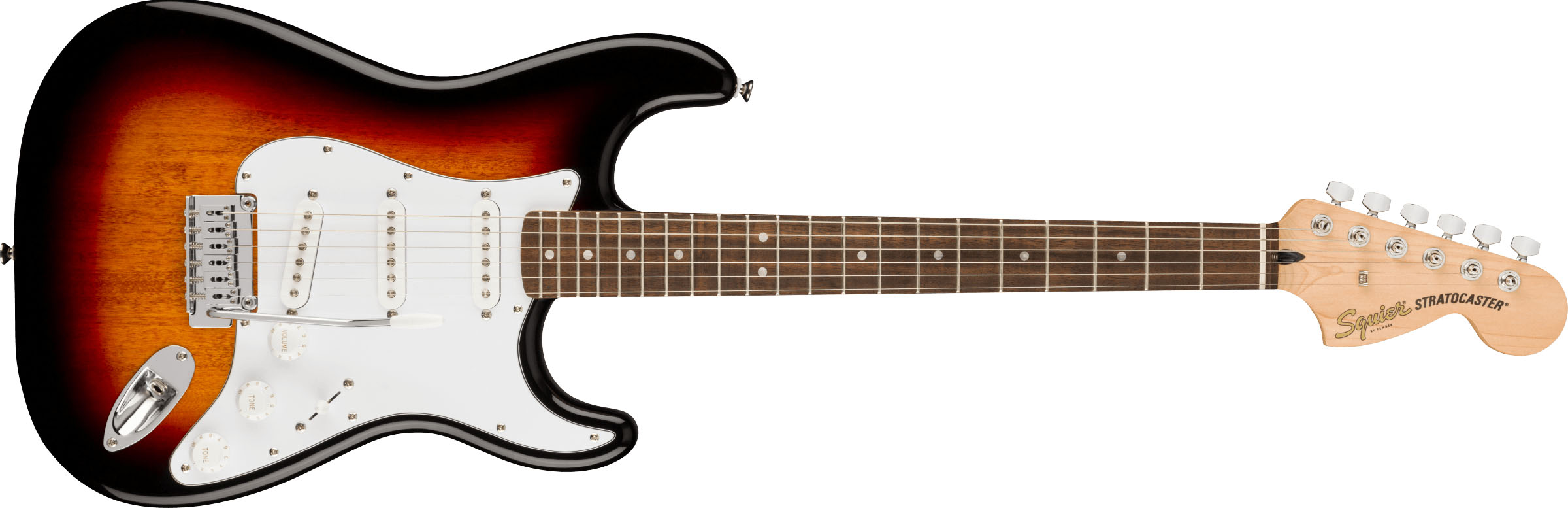 Affinity Series™ Stratocaster®, Laurel Fingerboard, White Pickguard, 3-Color Sunburst - Image 2