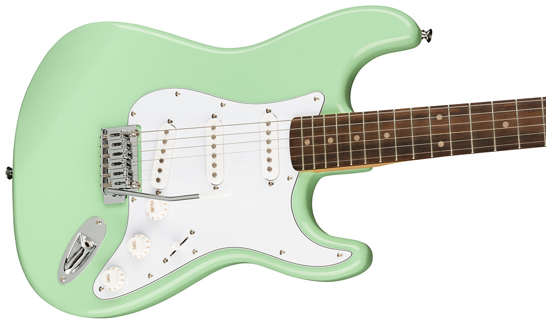 FSR Affinity Series™ Stratocaster®, Laurel Fingerboard, White Pickguard, Surf Green - Image 5