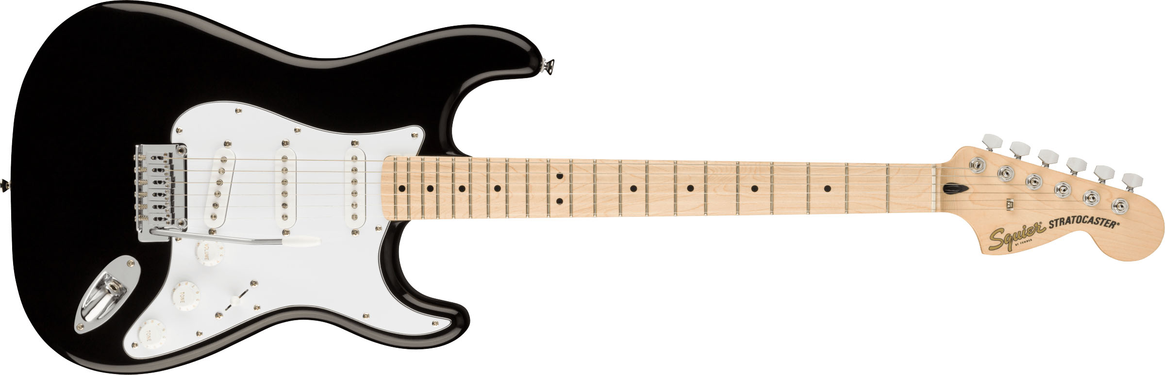 Affinity Series™ Stratocaster®, Maple Fingerboard, White Pickguard, Black - Image 2