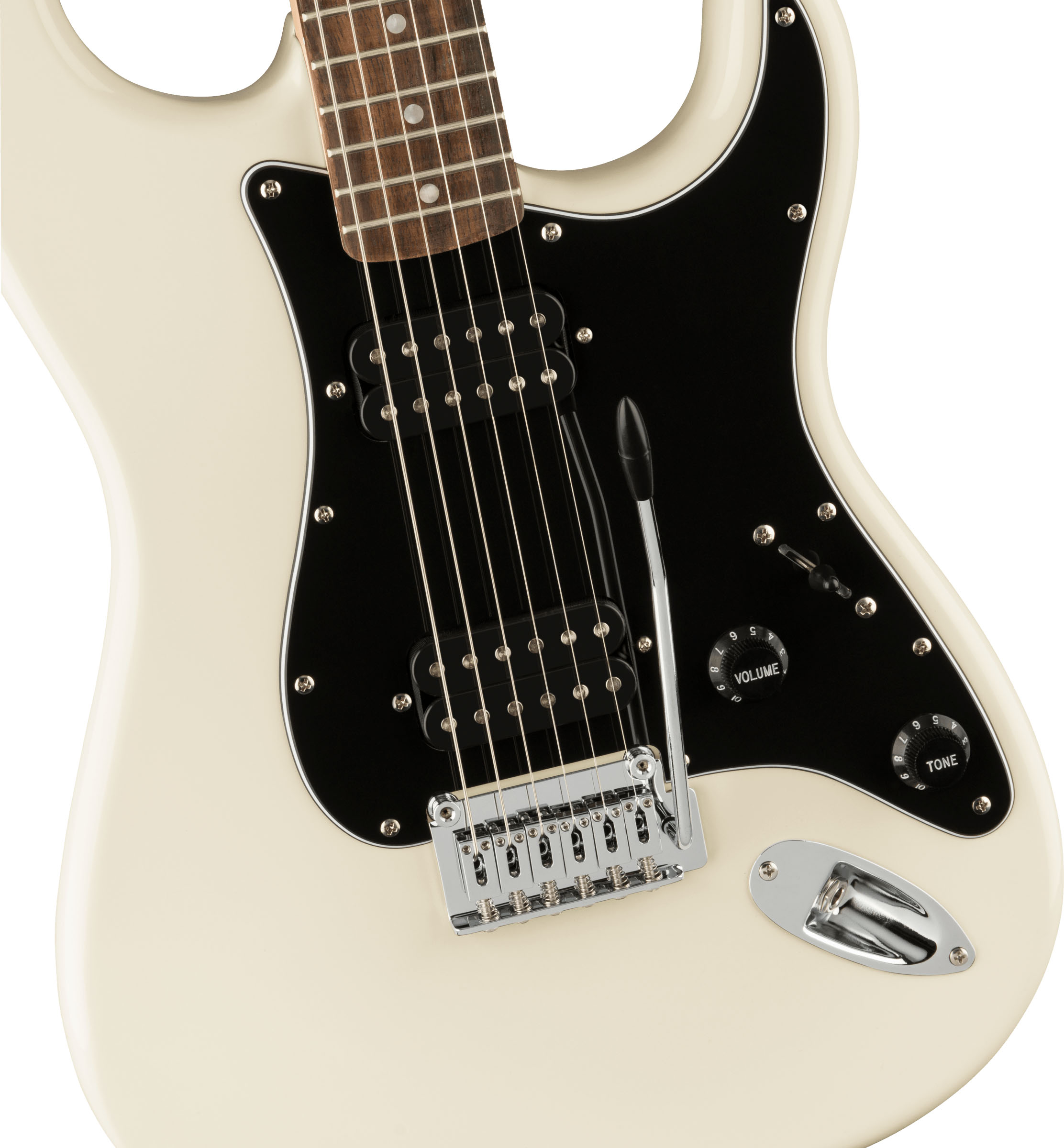 Affinity Series™ Stratocaster® HH, Laurel Fingerboard, Black Pickguard, Olympic White - Image 4