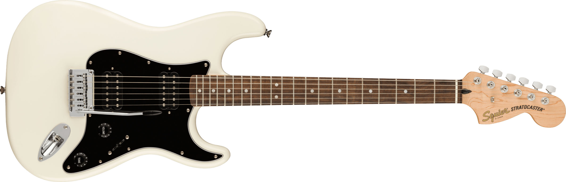 Affinity Series™ Stratocaster® HH, Laurel Fingerboard, Black Pickguard, Olympic White - Image 2