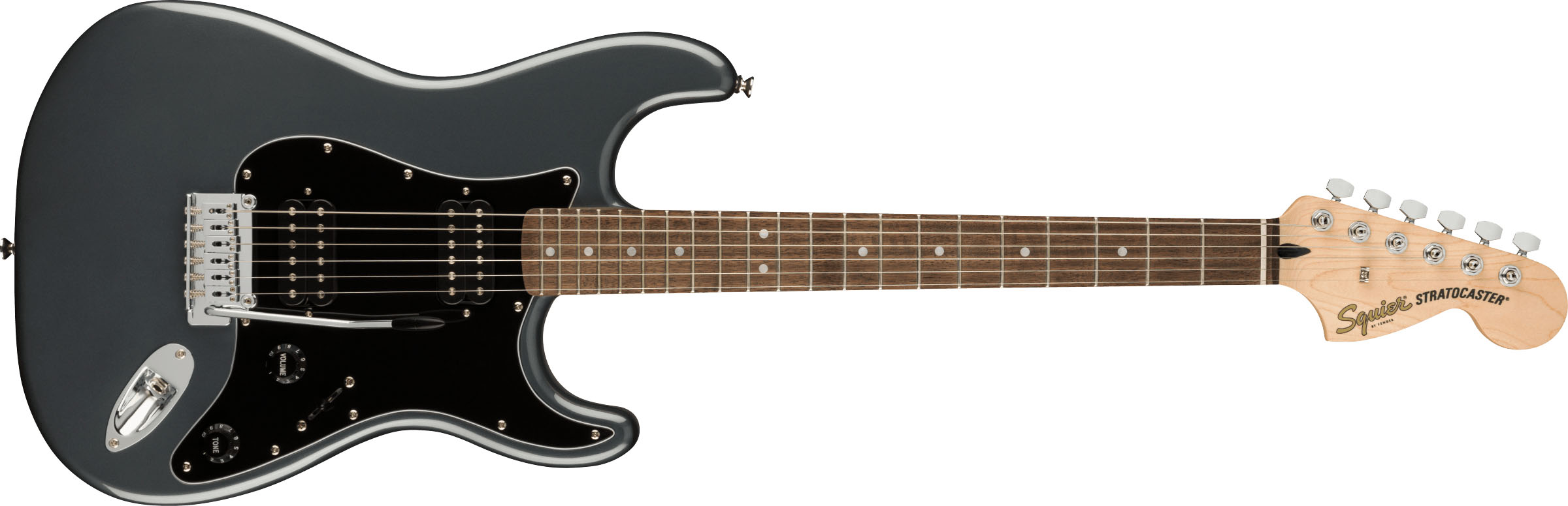 Affinity Series™ Stratocaster® HH, Laurel Fingerboard, Black Pickguard, Charcoal Frost Metallic - Image 2