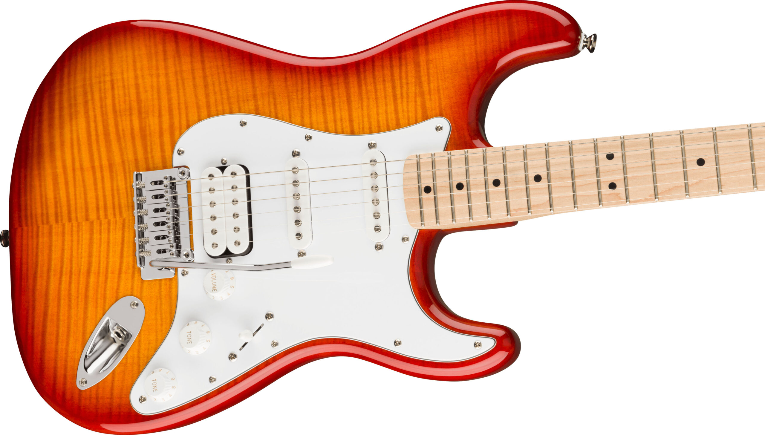Affinity Series™ Stratocaster® FMT HSS, Maple Fingerboard, White Pickguard, Sienna Sunburst - Image 5