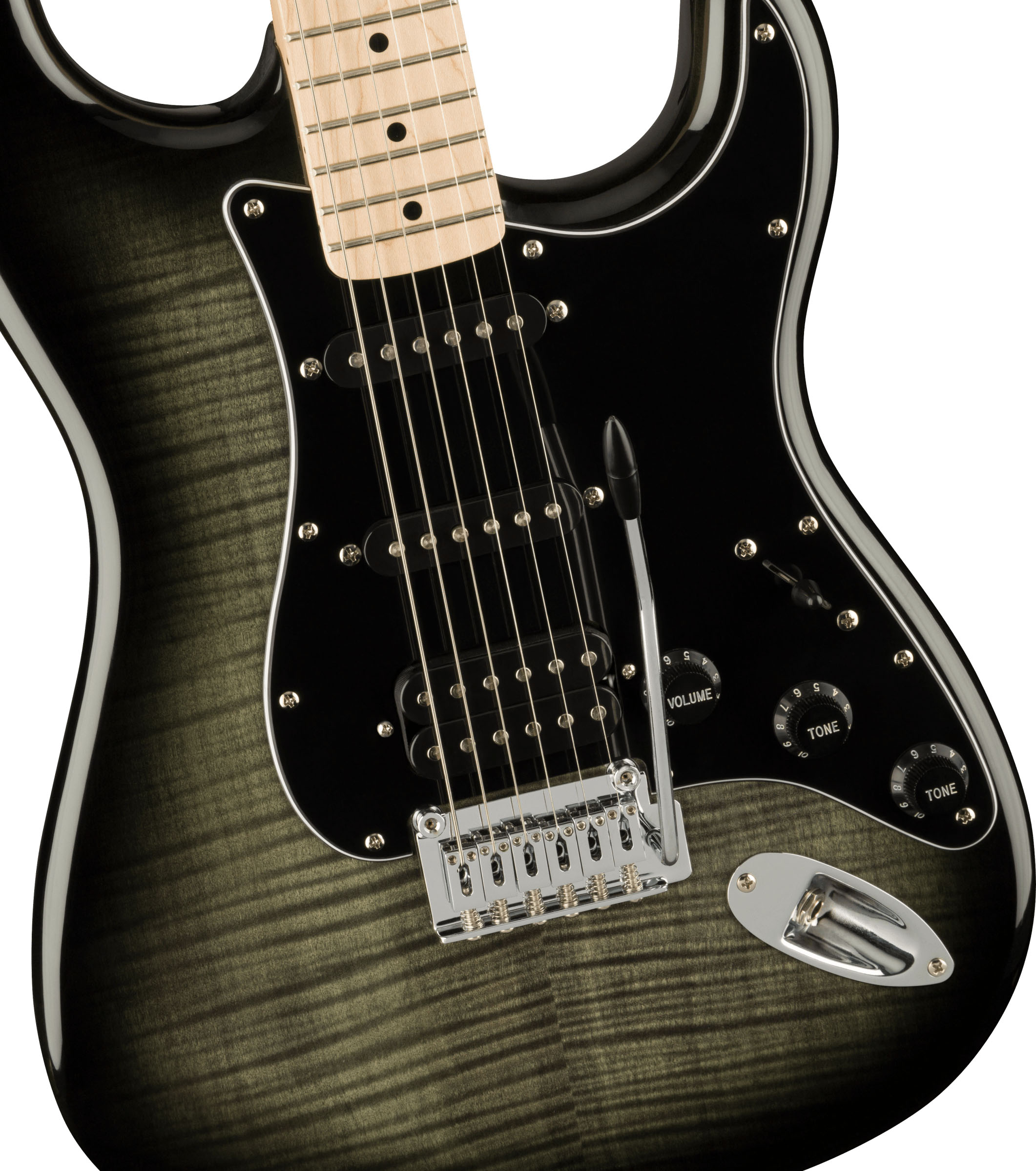 Affinity Series™ Stratocaster® FMT HSS, Maple Fingerboard, Black Pickguard, Black Burst - Image 4
