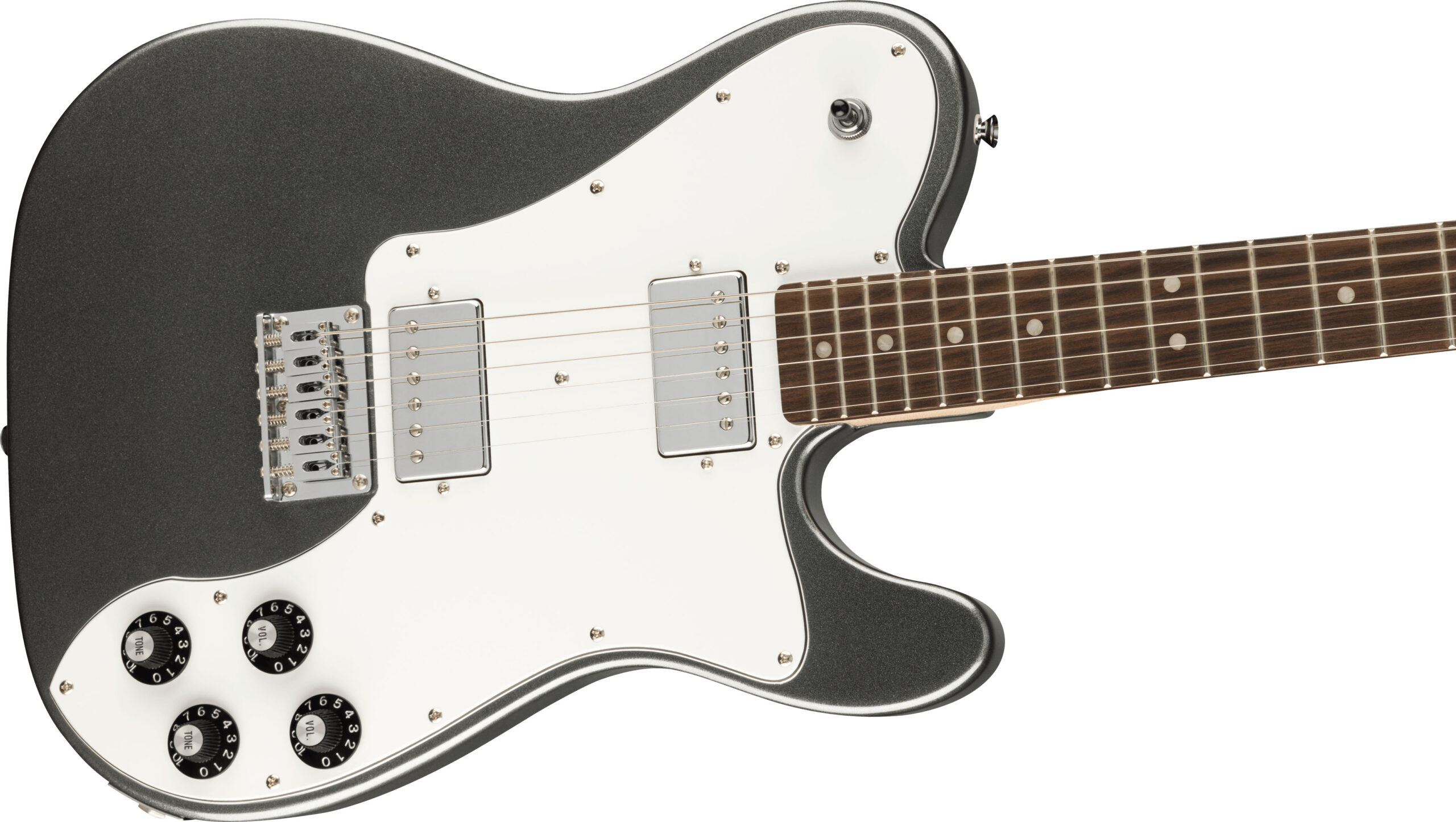 Affinity Series™ Telecaster® Deluxe, Laurel Fingerboard, White Pickguard, Charcoal Frost Metallic - Image 5