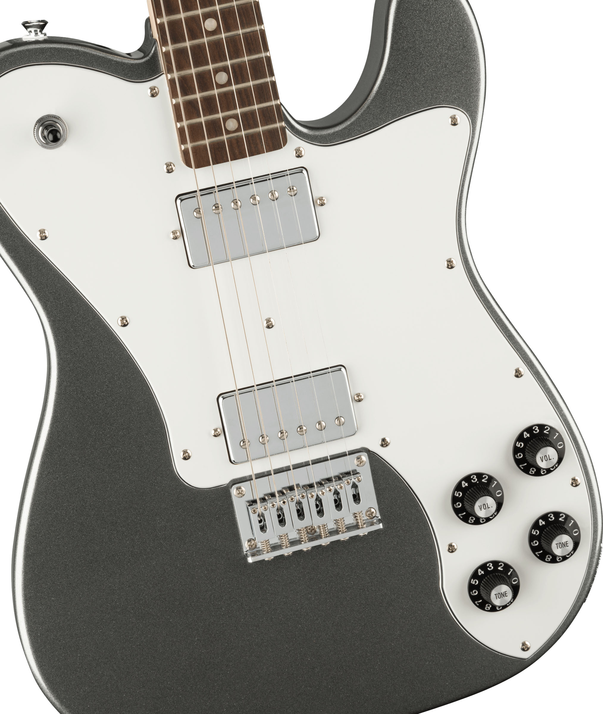Affinity Series™ Telecaster® Deluxe, Laurel Fingerboard, White Pickguard, Charcoal Frost Metallic - Image 4